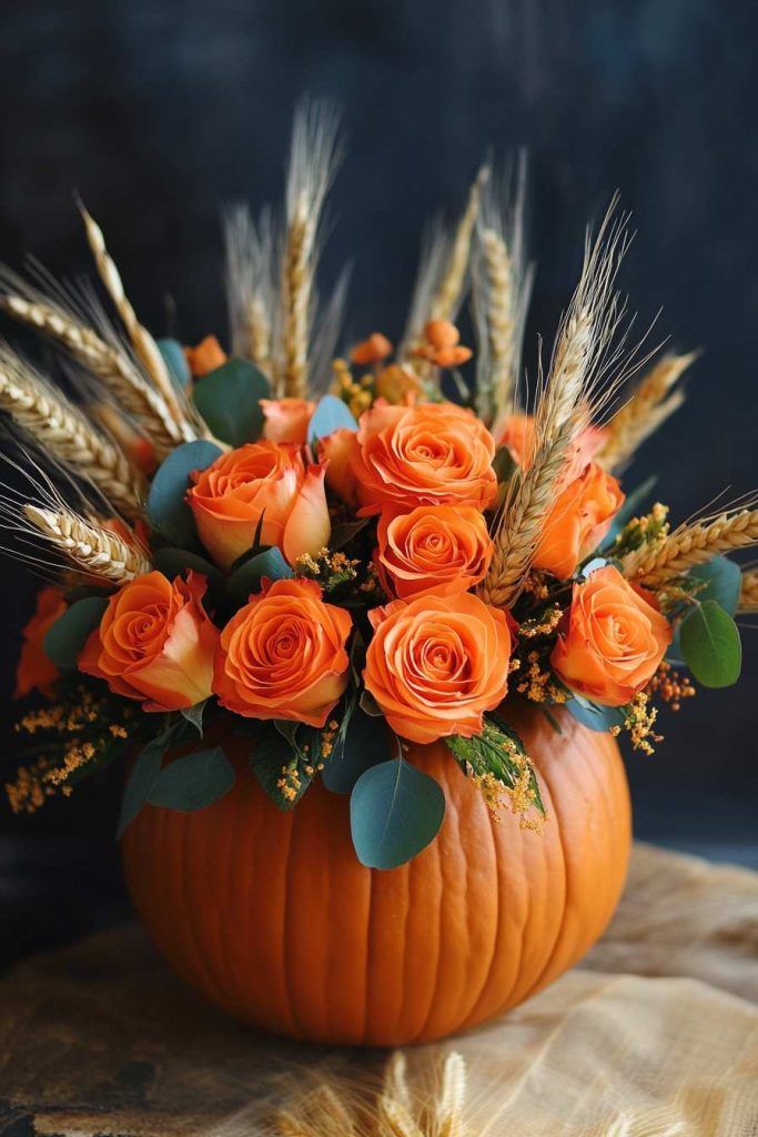 Pumpkin Floral Arrangement at The Gosling, Woking, Surrey, Near Cobham.